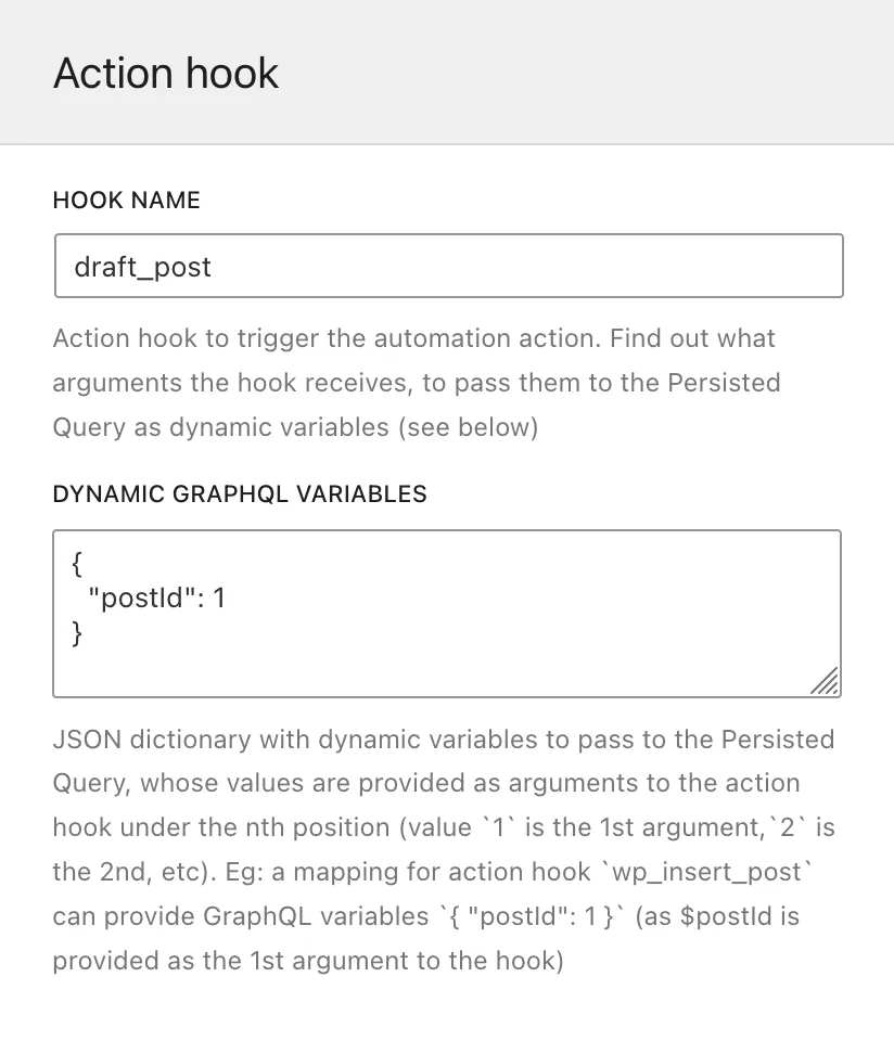 Automatiseringsregel - Action hook