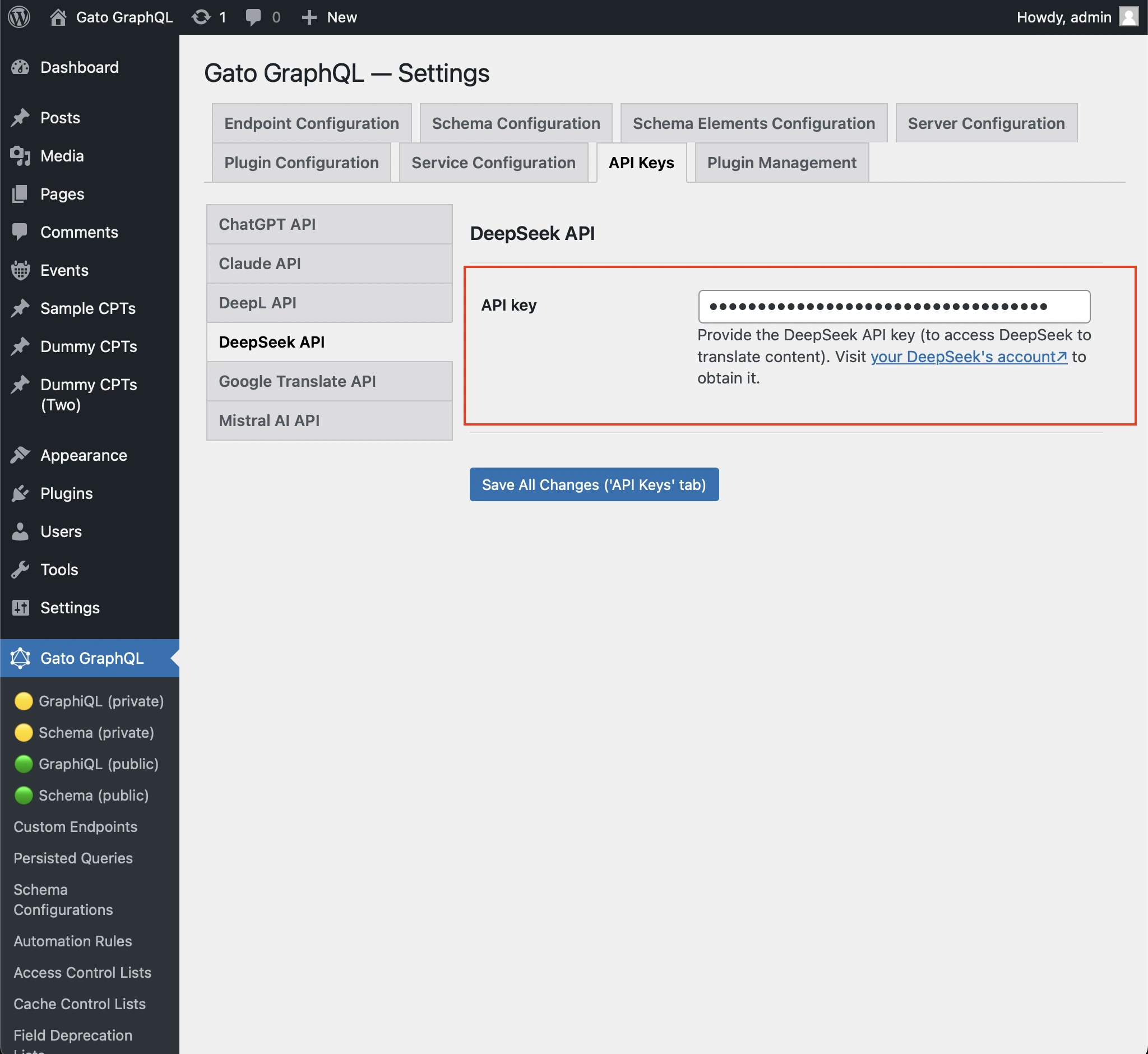 De API-sleutel van DeepSeek instellen