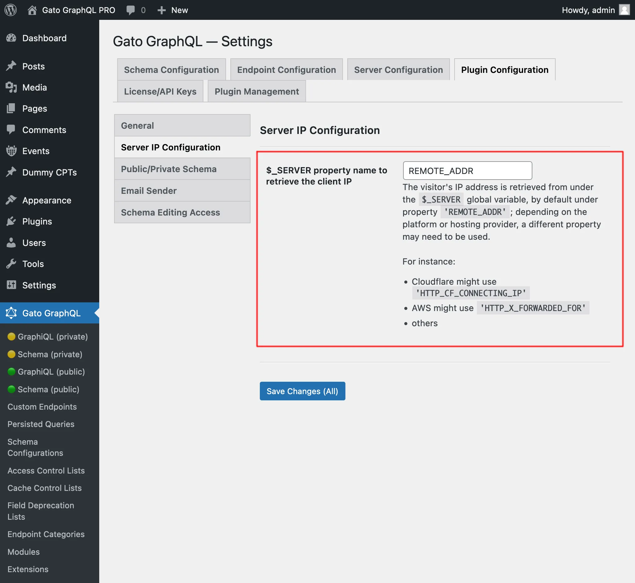 De $_SERVER-eigenschapsnaam configureren om het IP-adres van de client op te halen