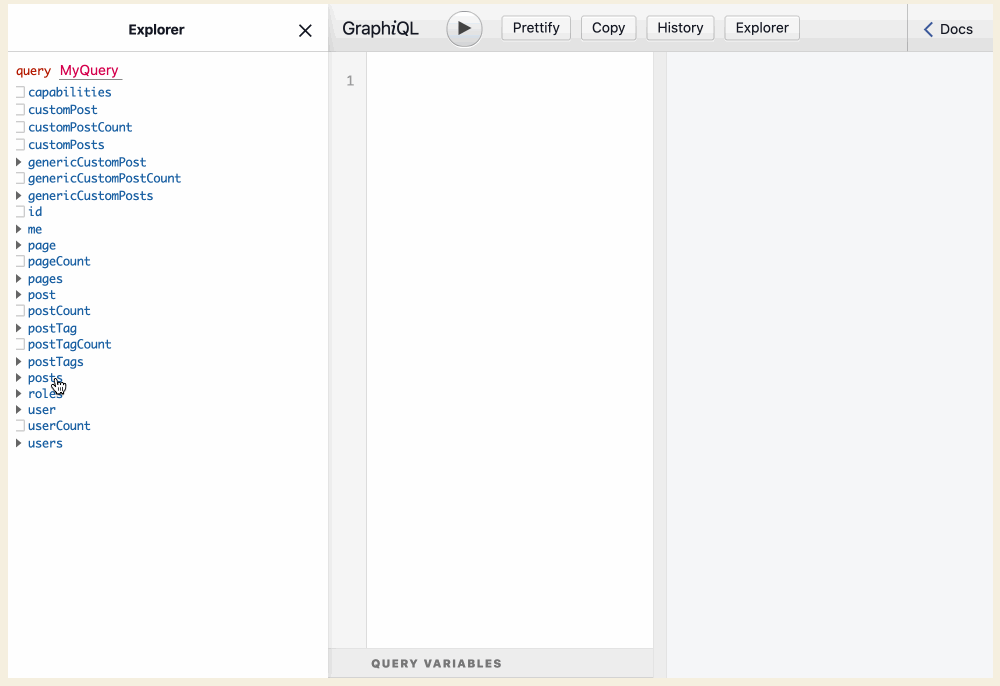 GraphiQL met Explorer