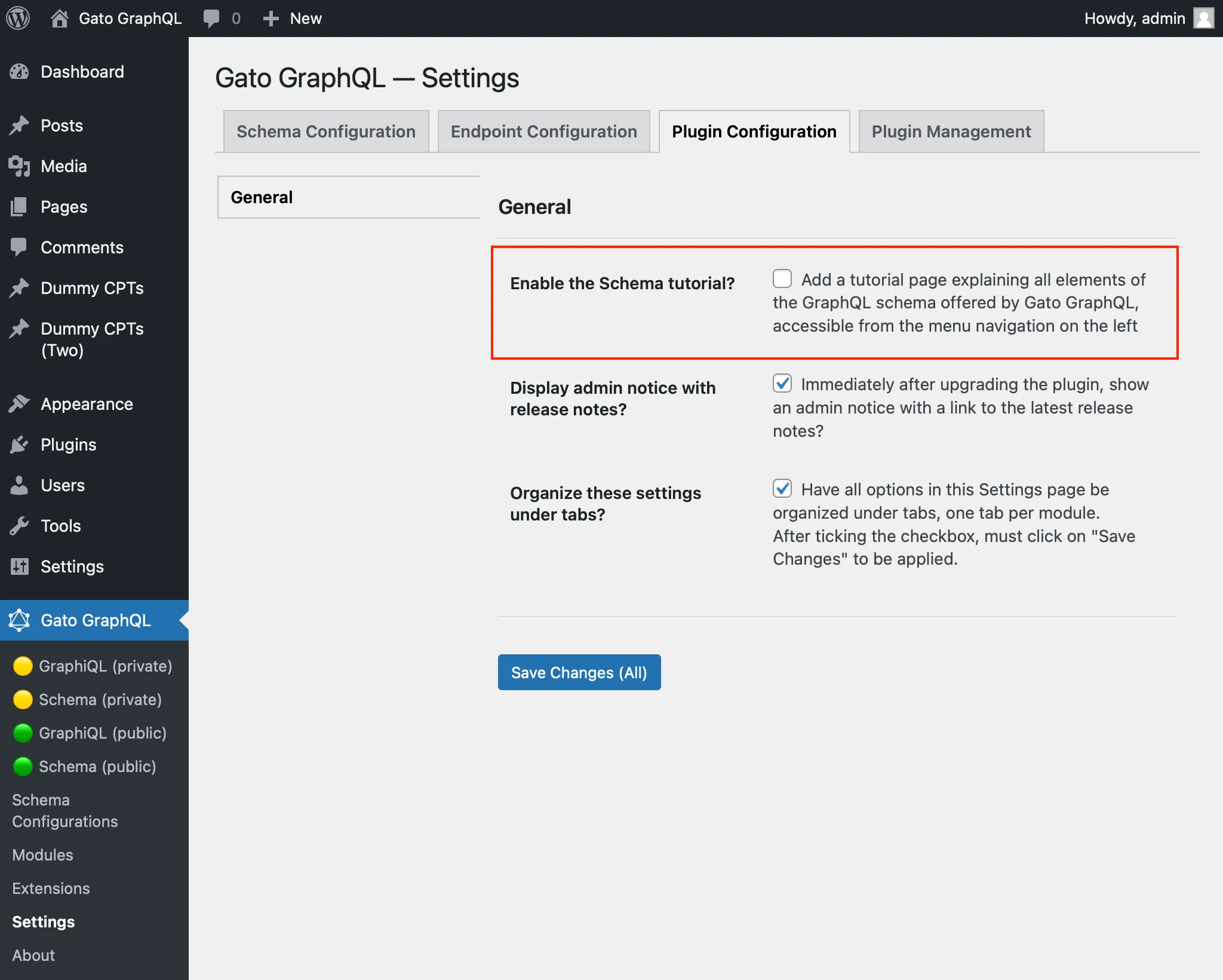 De Schema-tutorialpagina inschakelen in de Instellingen