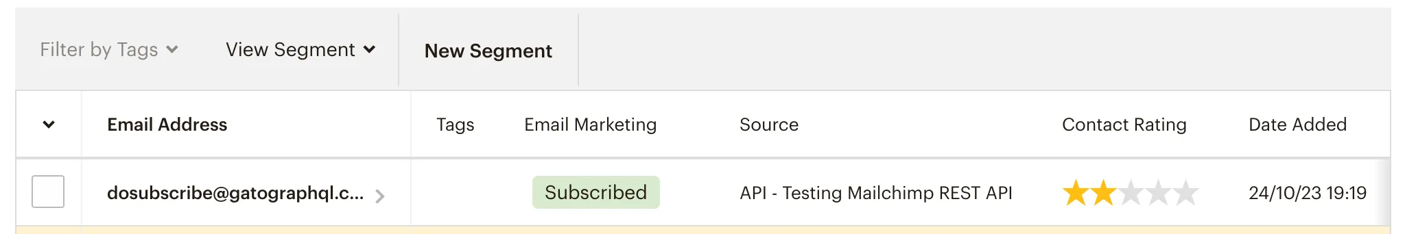 E-mailadres automatisch toegevoegd aan Mailchimp-lijst
