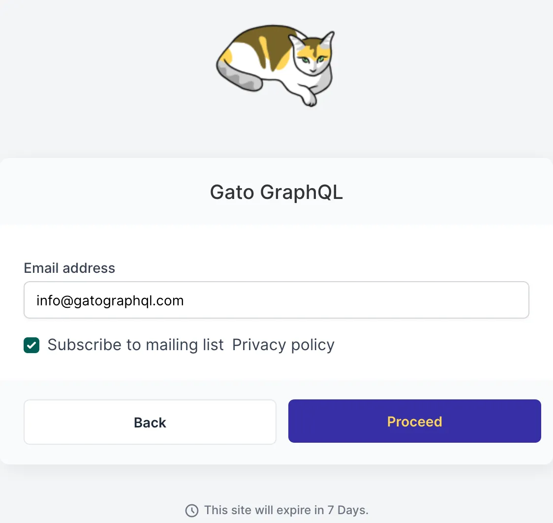 Een testsite starten in InstaWP om Gato GraphQL te testen